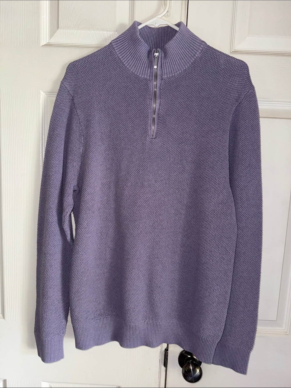 Artefact Lilac Textured Quarter Zip Sweater